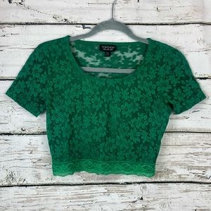 Bundle of Topshop crop tops- Green/coral